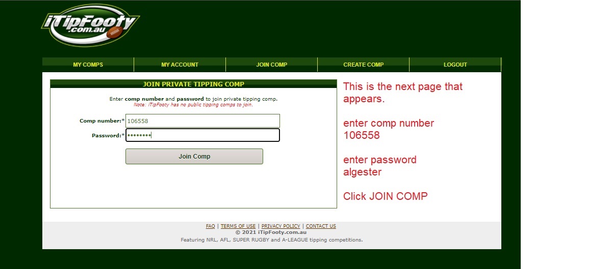 enter comp details